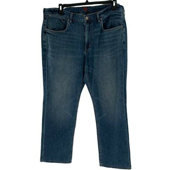 Eddie Bauer Jeans Women 14 Whiskers Classic Fit Straight Leg Mid Rise Streetwear - Picture 1 of 12